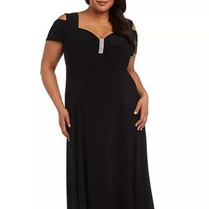 RM Richards Black Dress with Rhinestone Detail
